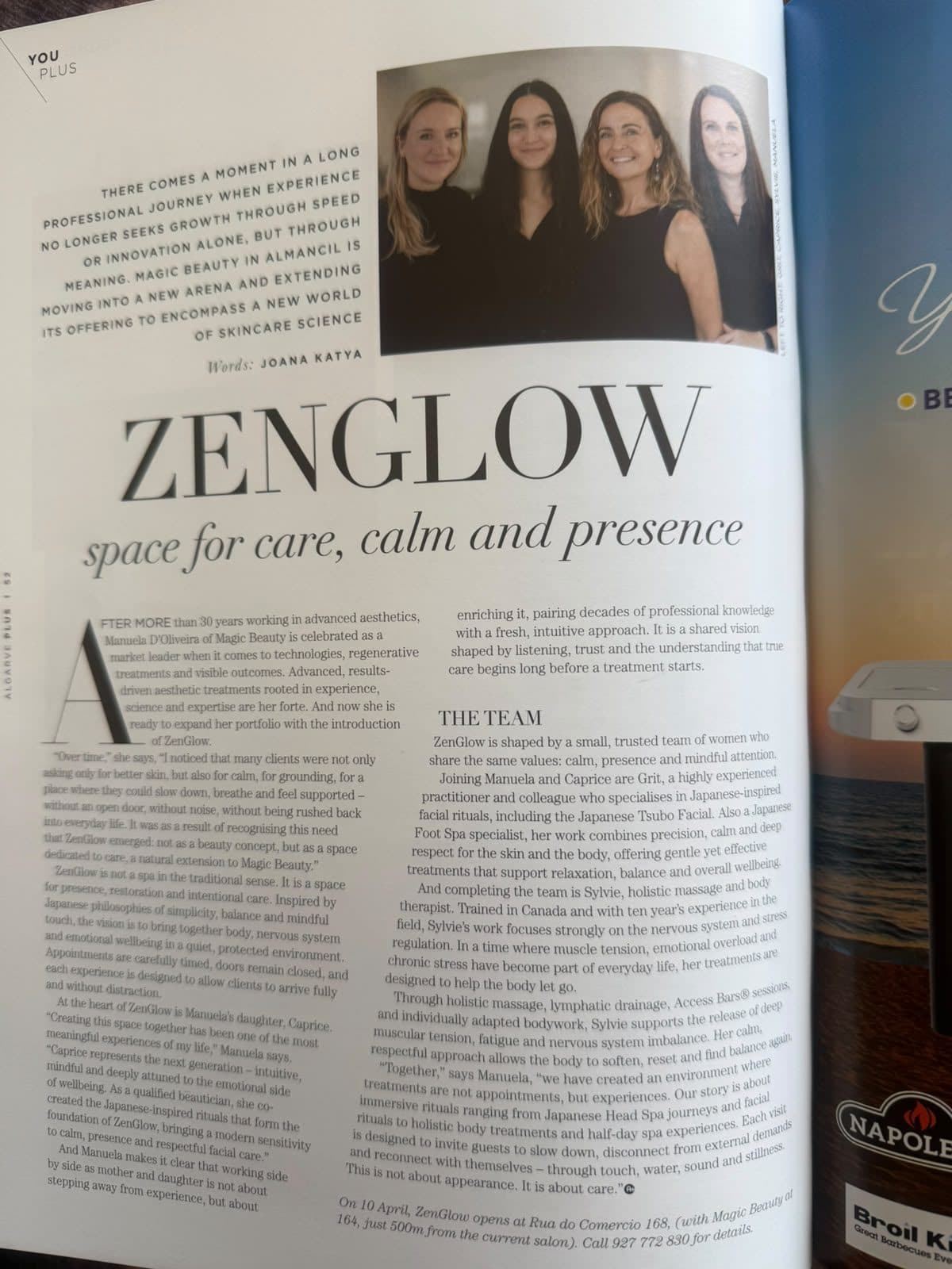Feature: ZenGlow, space for care, calm and presence · Magic Beauty's sister studio · AlgarvePLUS Magazine